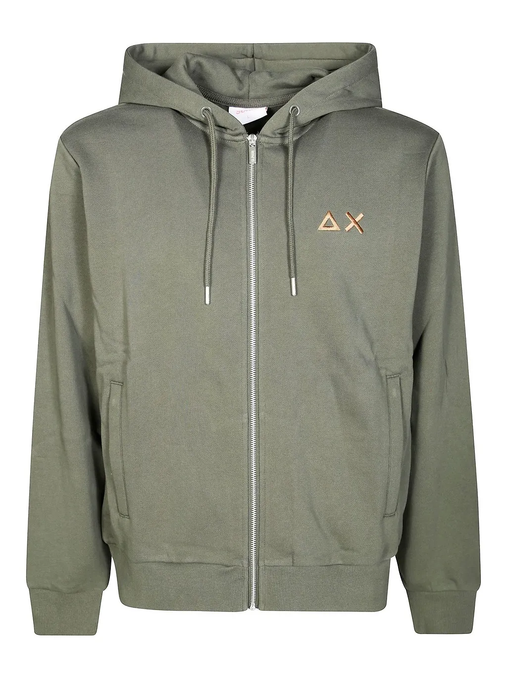 Sun 68 Logo Embroidered Zipped Hoodie
