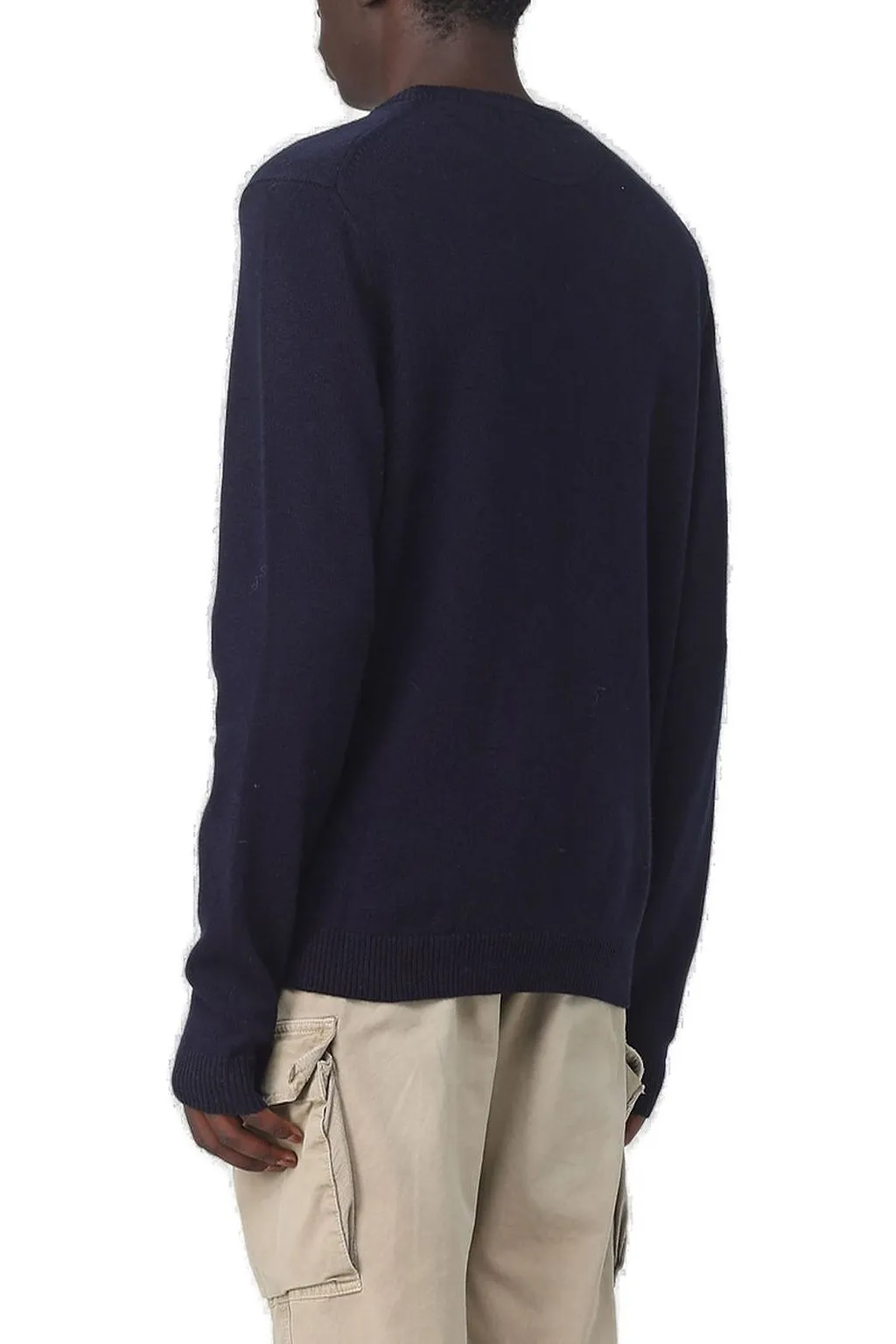 Sun 68 Logo Embroidered Ribbed Jumper