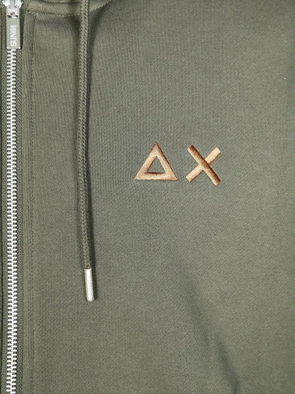 Sun 68 Logo Embroidered Zipped Hoodie