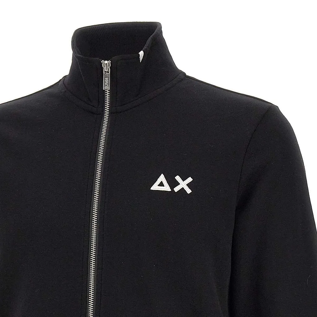 Sun 68 Logo High Collar Zip Sweatshirt