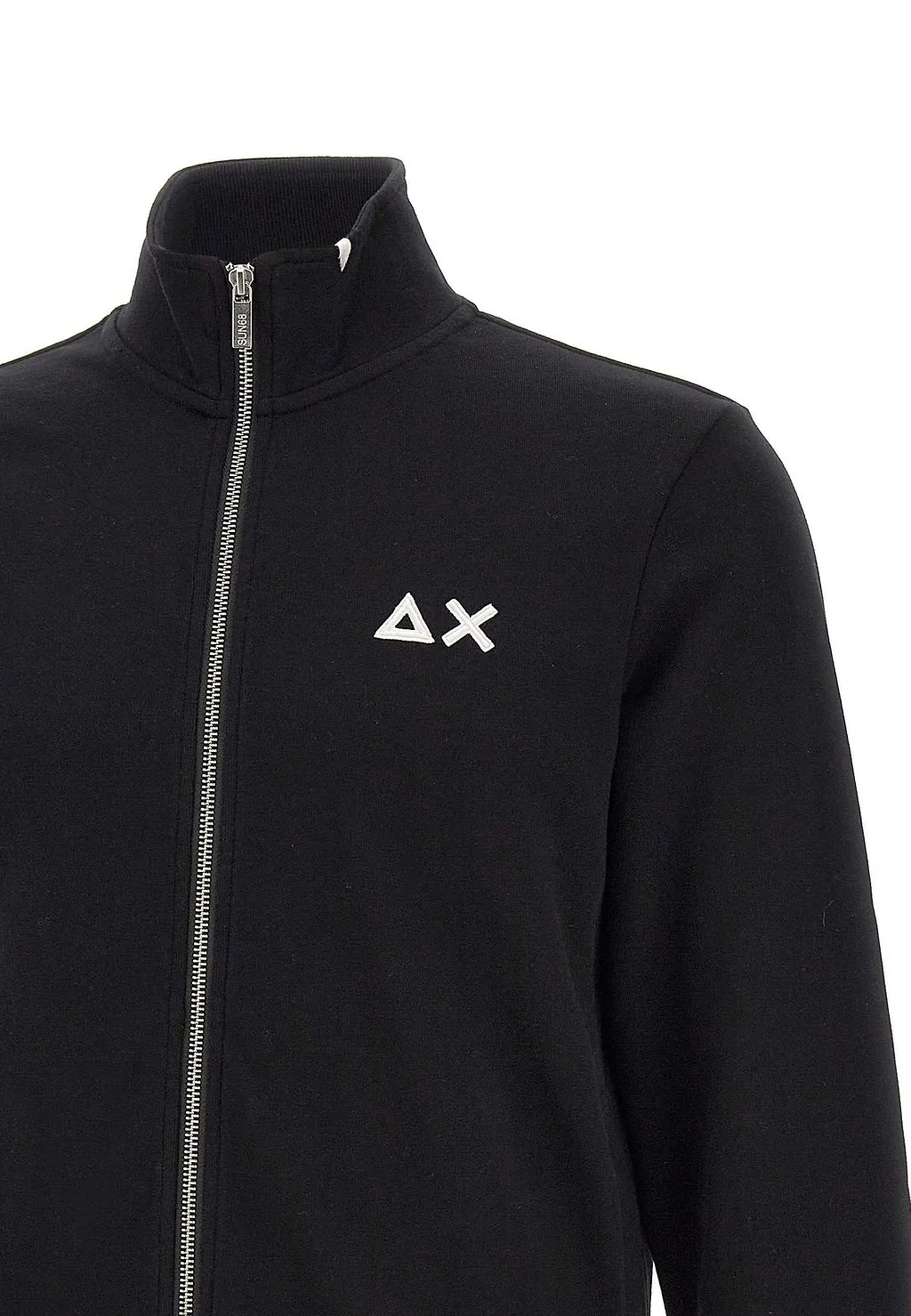 Sun 68 Logo High Collar Zip Sweatshirt