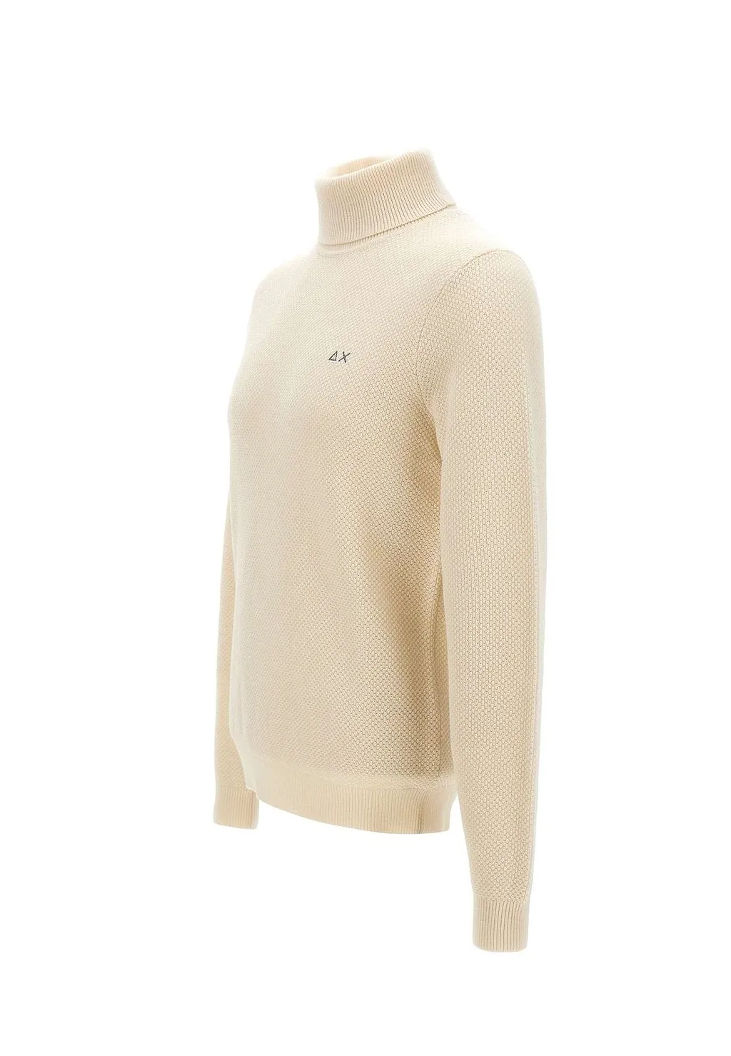 Sun 68 Textured High Neck Knitted Sweater