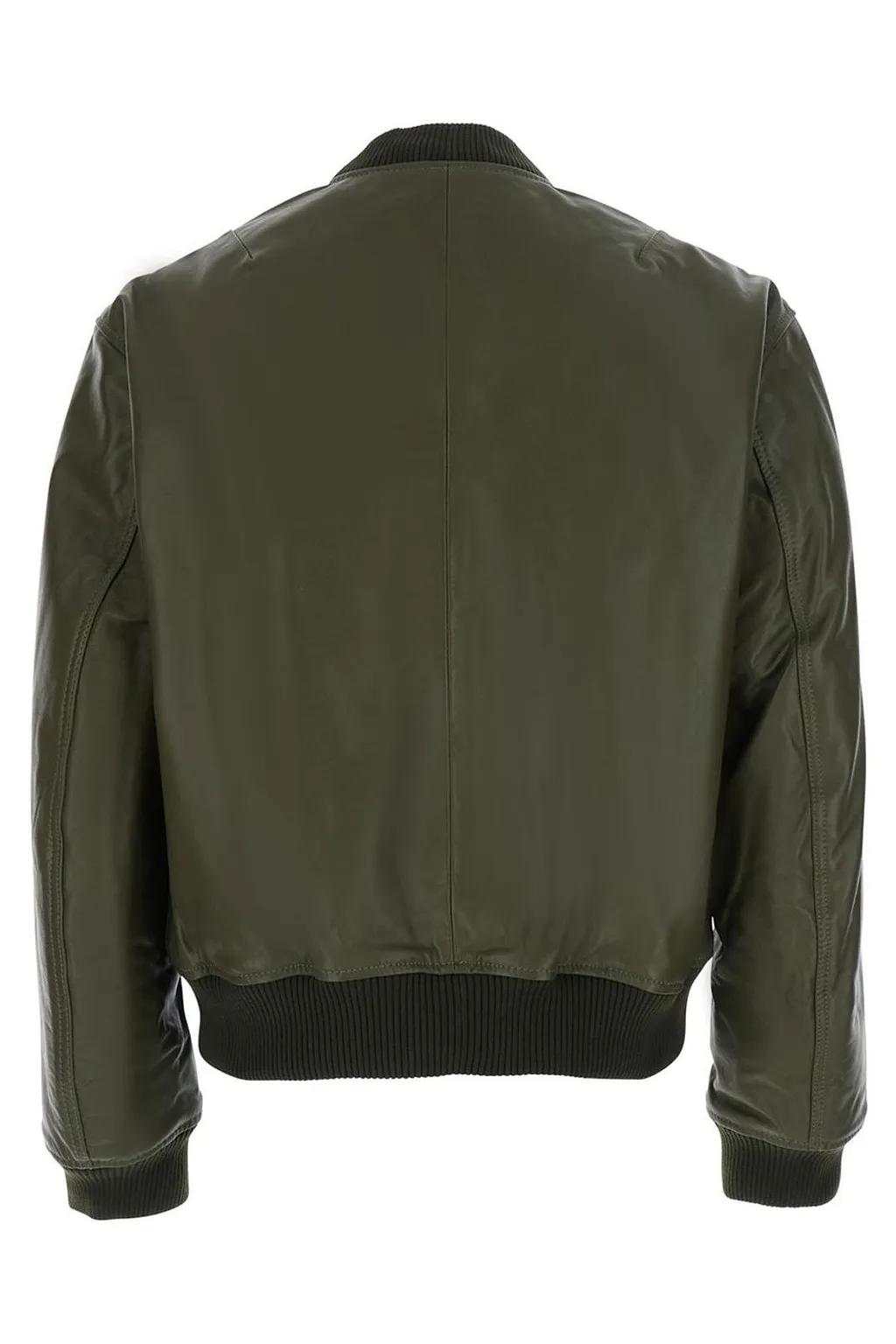 Sunflower Zip-Up Leather Bomber Jacket