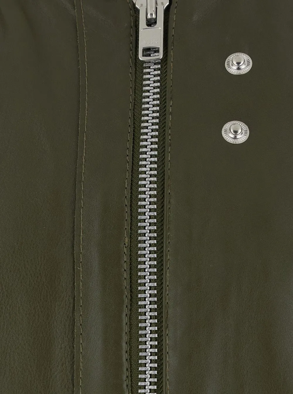 Sunflower Zip-Up Leather Bomber Jacket