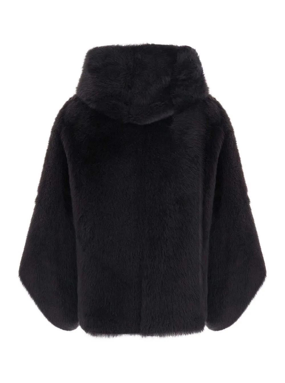Suprema Hooded Shearling Zip-Up Coat