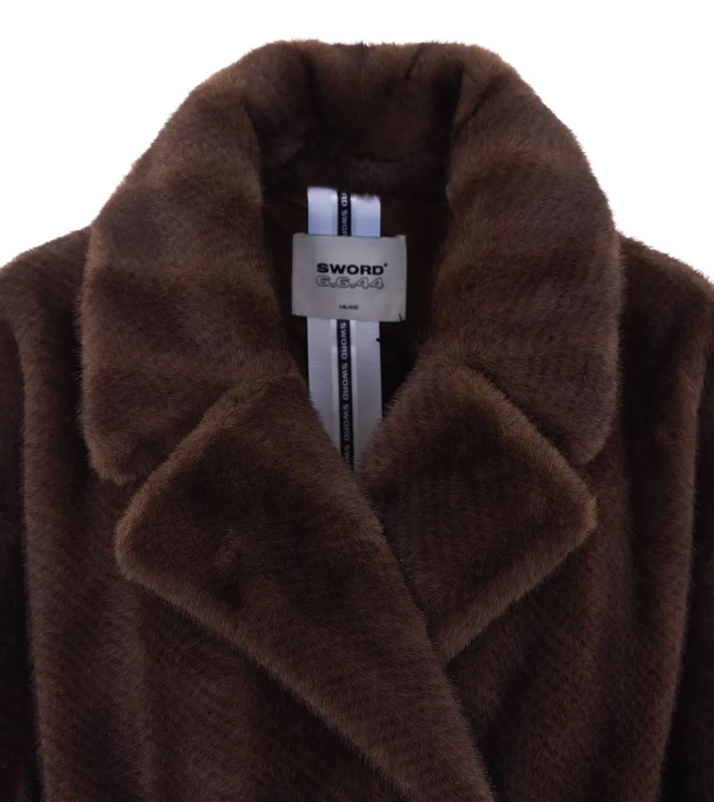Sword Double-Breasted Faux Fur Jacket
