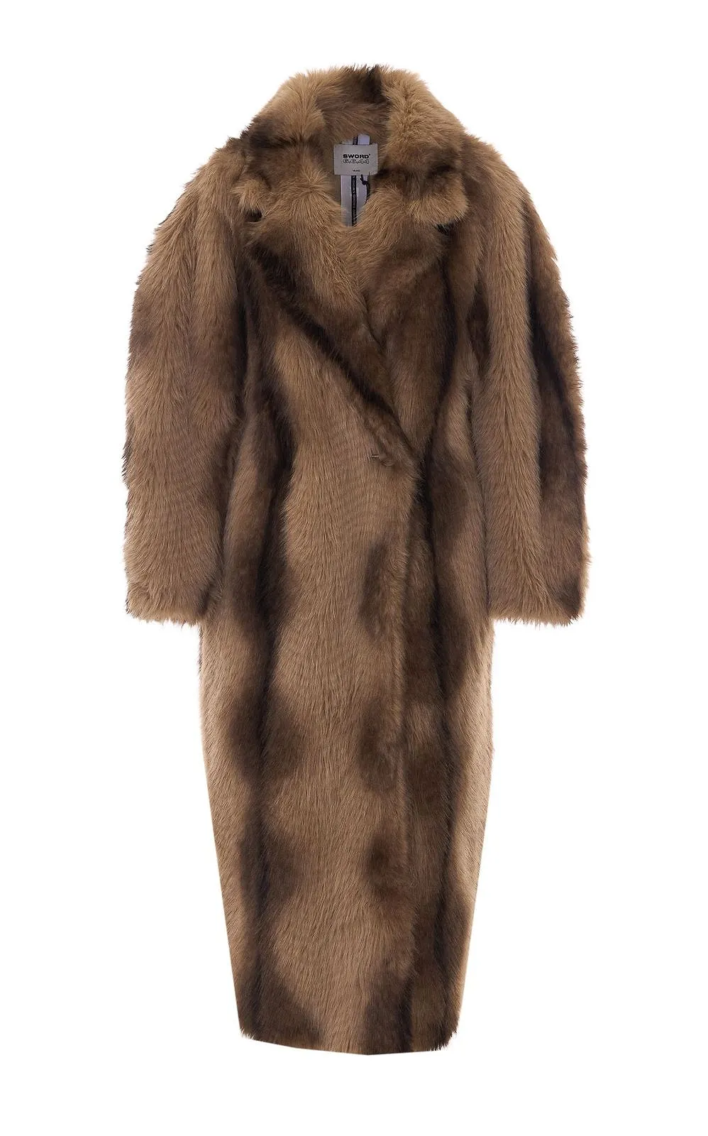 Sword Double-Breasted Faux Fur Coat