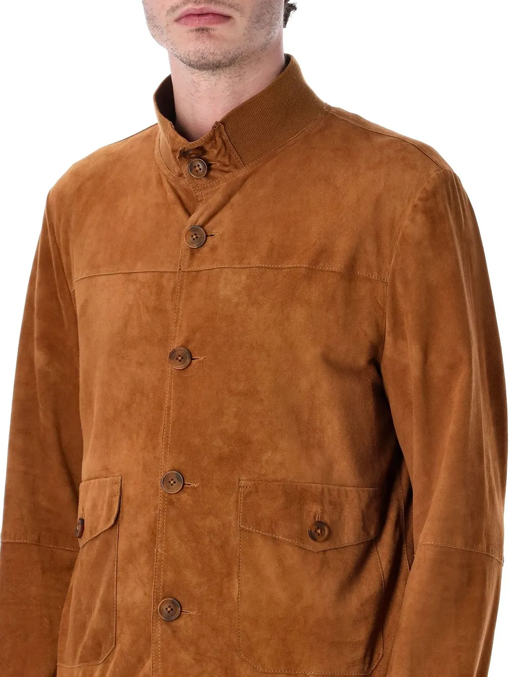 Sword Buttoned Stand-Collar Jacket