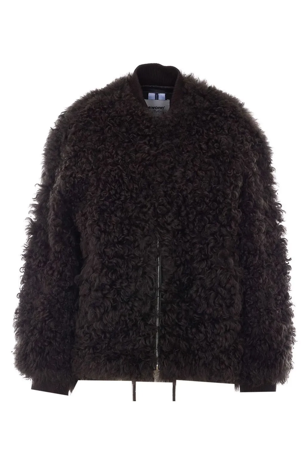 Sword Curly Fur Bomber Jacket