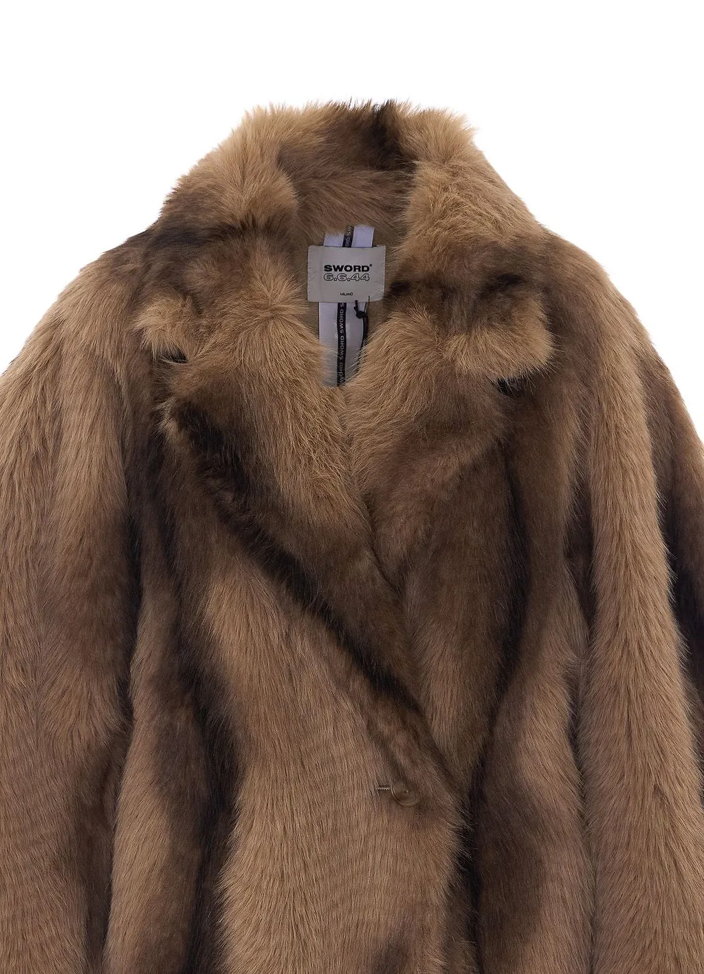 Sword Double-Breasted Faux Fur Coat