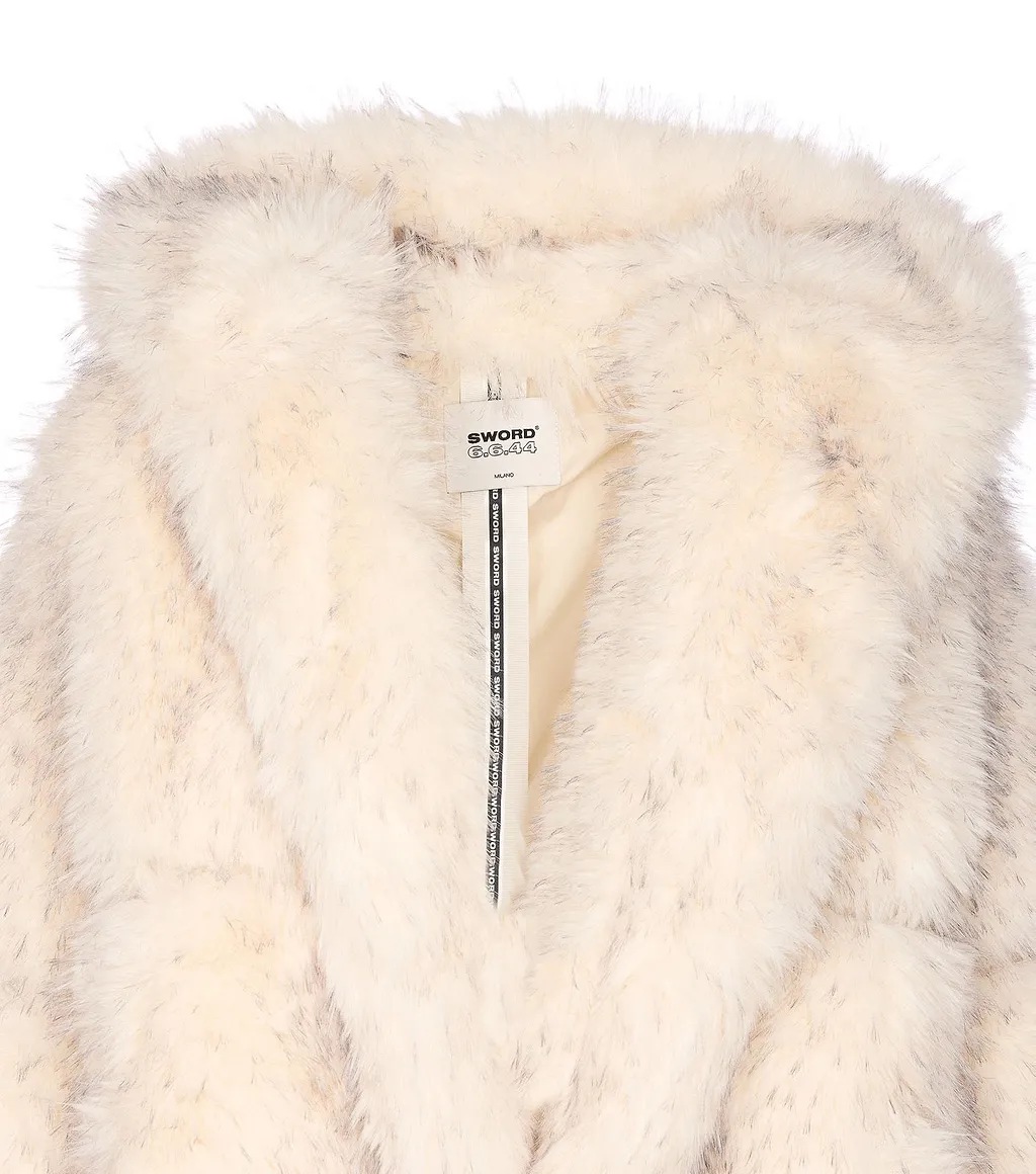 Sword Faux Fur Hooded Coat
