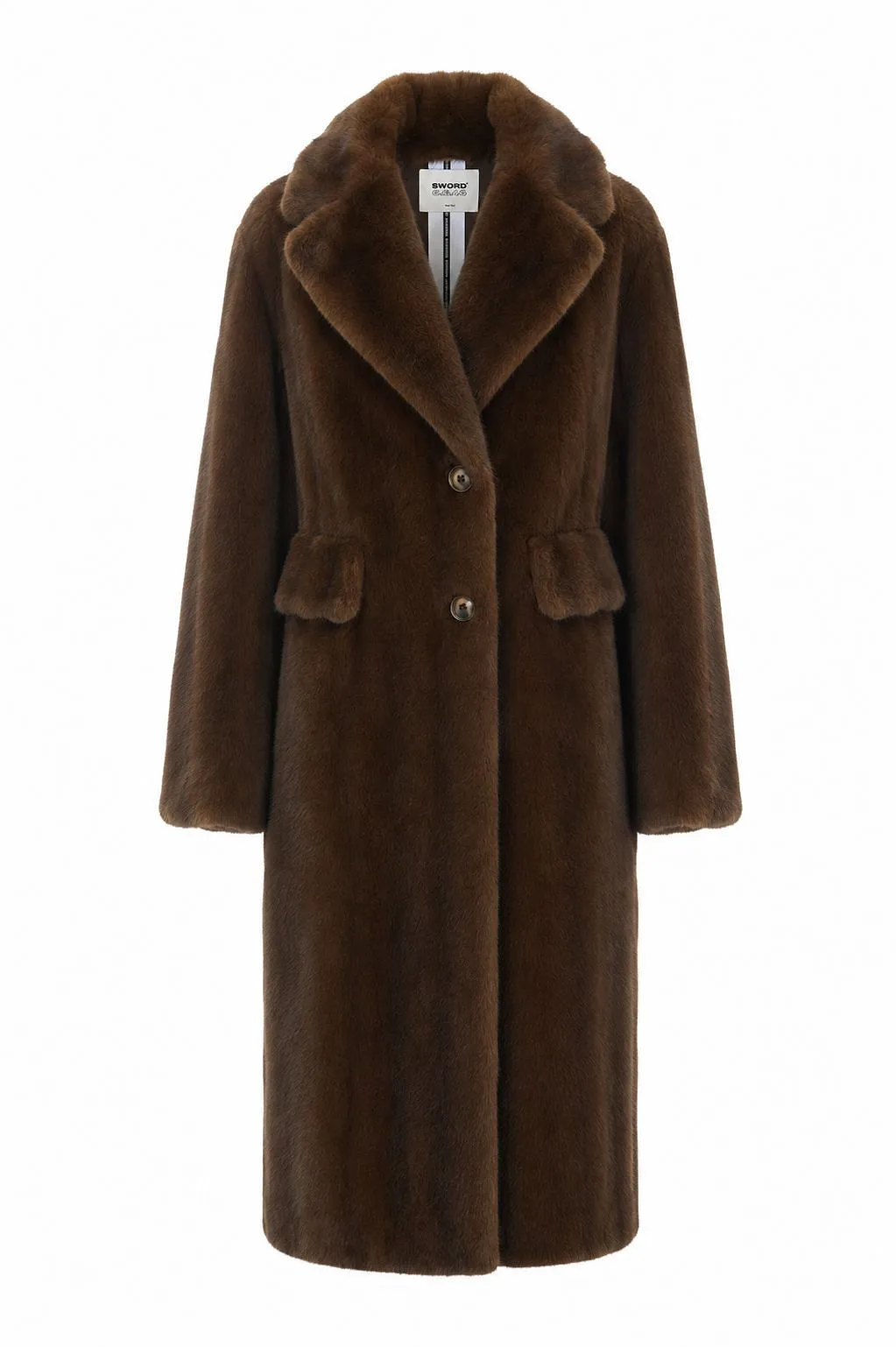 Sword Long Faux Fur Coat