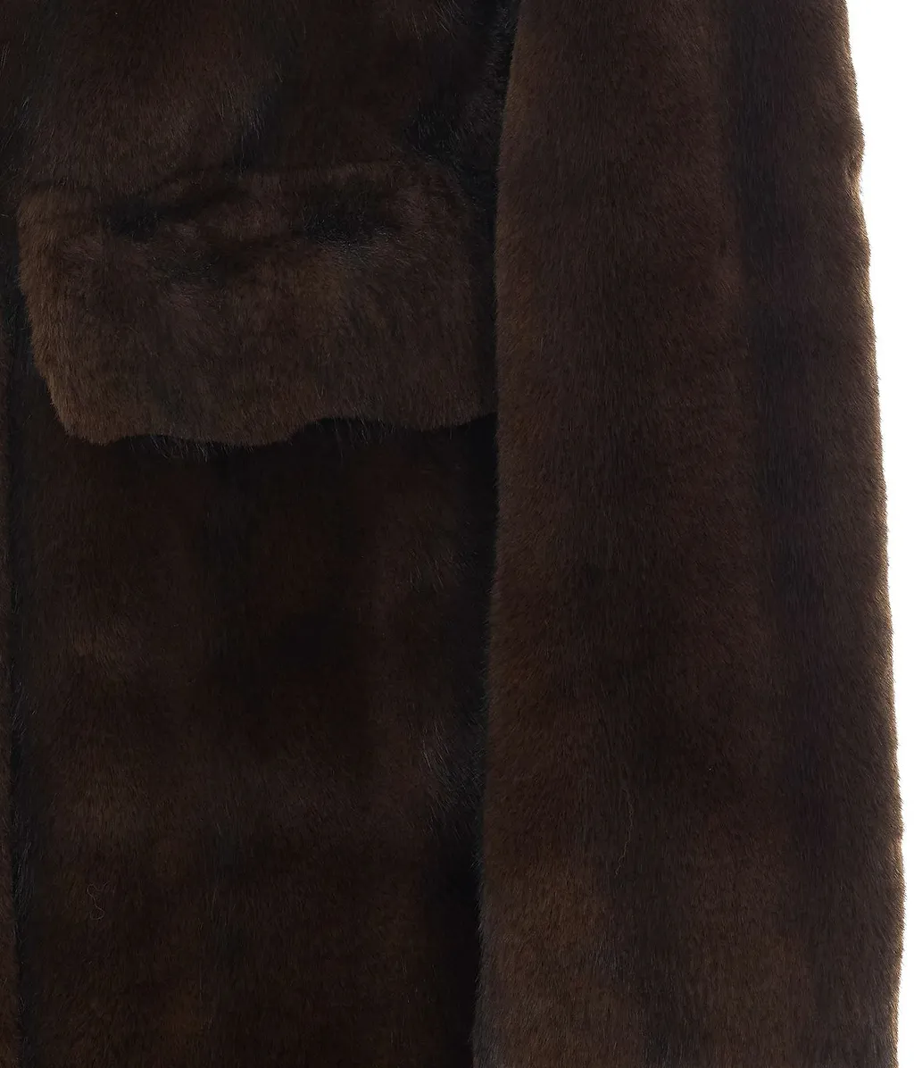 Sword Long Faux Fur Coat
