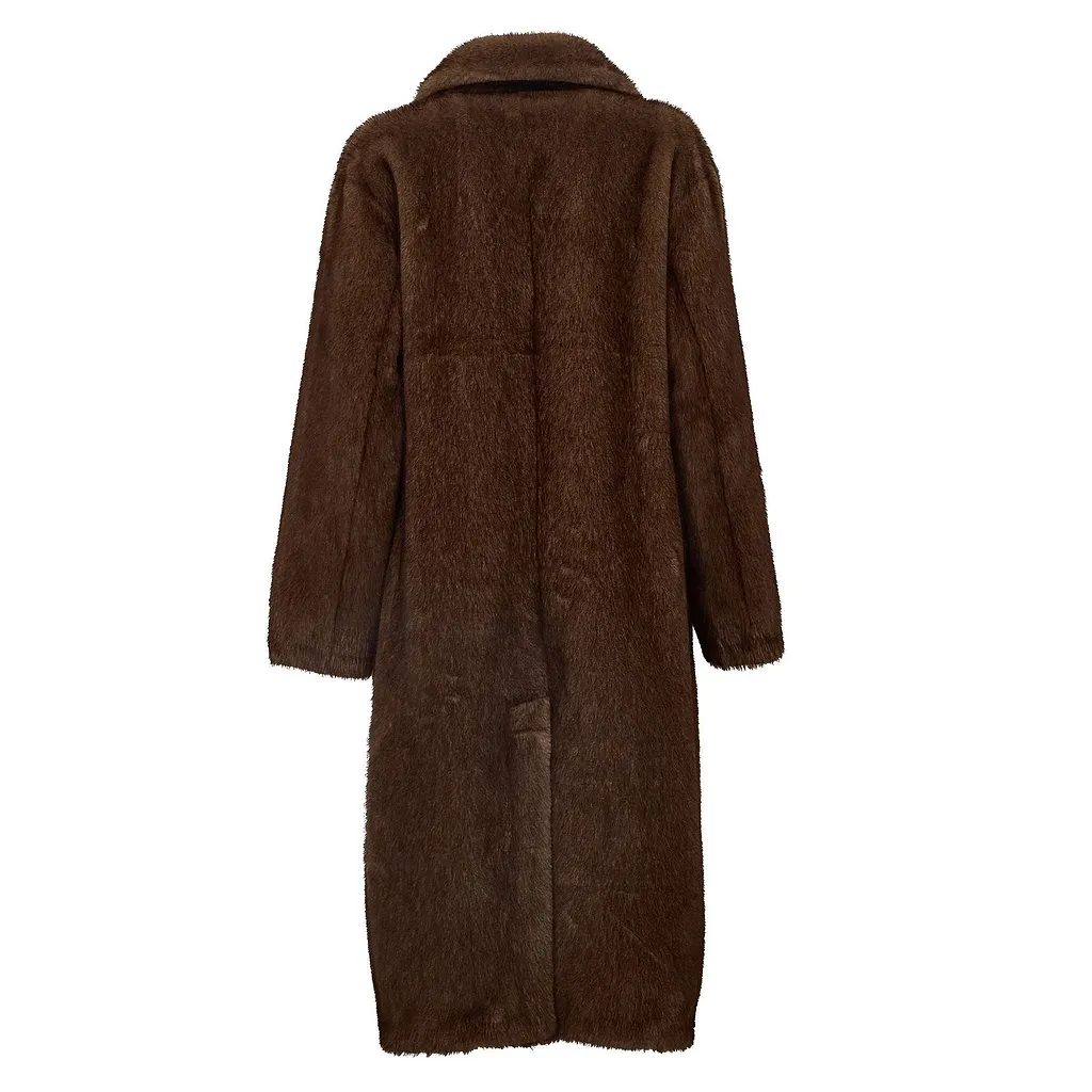 Sword Long Faux Fur Coat