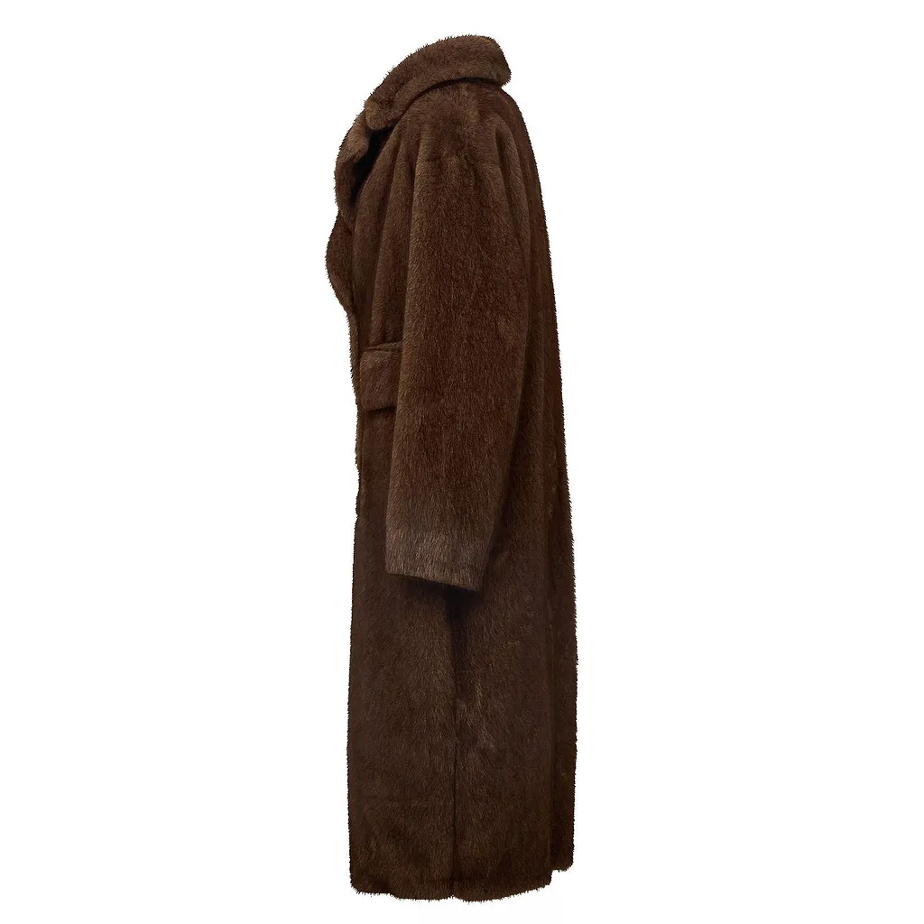 Sword Long Faux Fur Coat