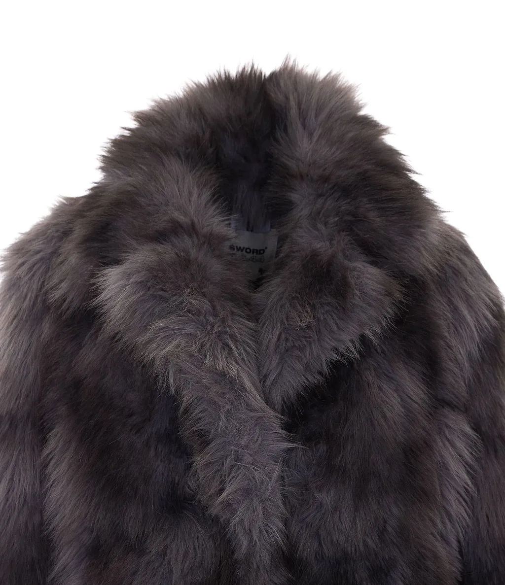 Sword Long Faux Fur Coat