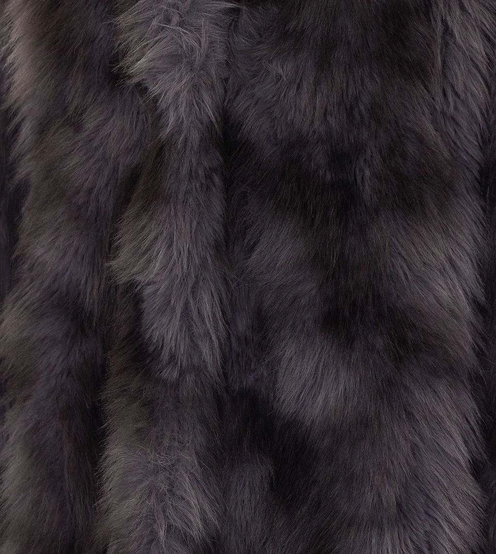 Sword Long Faux Fur Coat