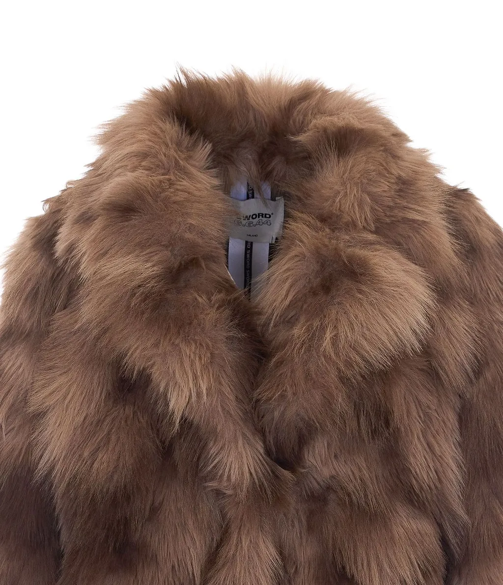 Sword Long Faux Fur Coat