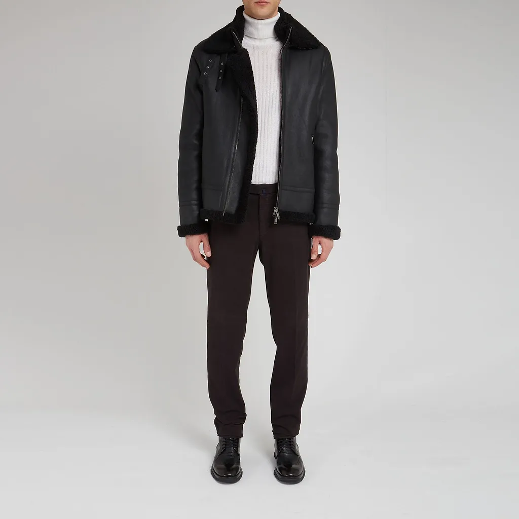 Sword Shearling Trimmed Coat