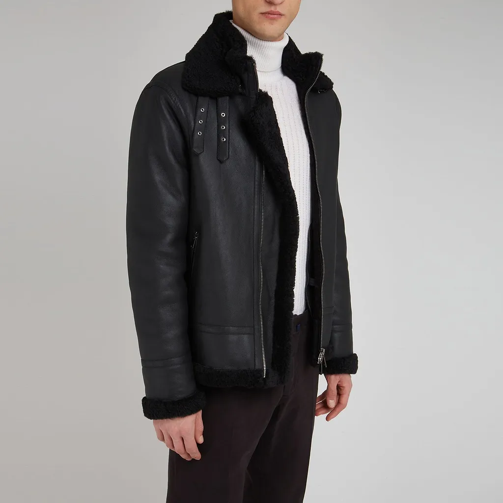 Sword Shearling Trimmed Coat