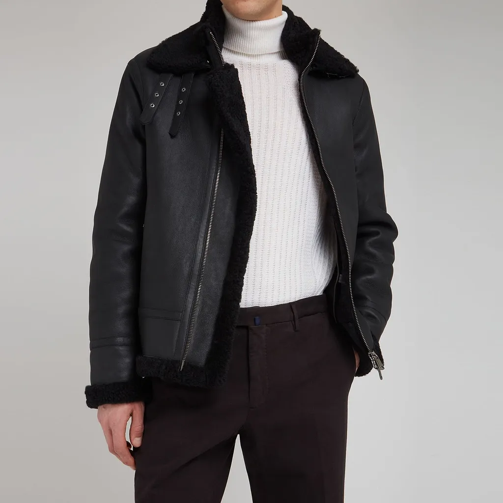 Sword Shearling Trimmed Coat