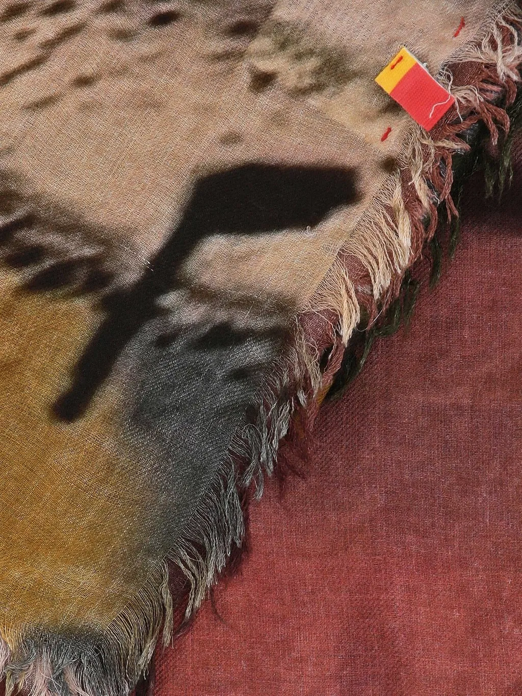 Talking Walls Abstract Fringed Scarf