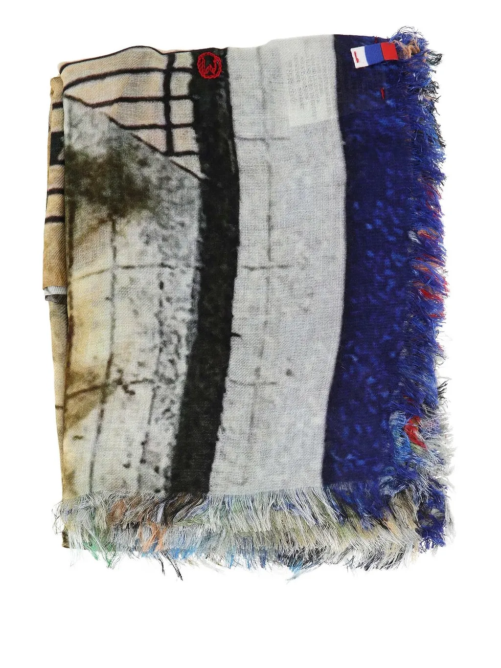 Talking Walls Abstract Fringed Scarf