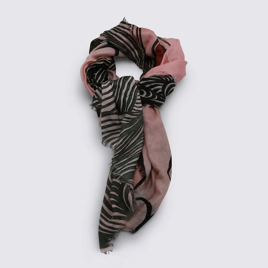 Talking Walls Fringed Patterned Scarf
