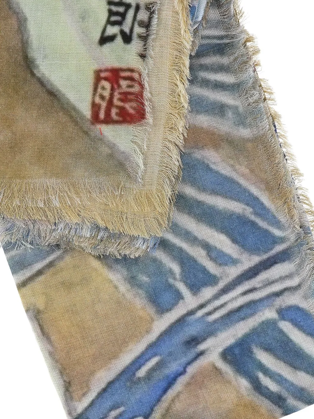 Talking Walls Printed Fringed Scarf