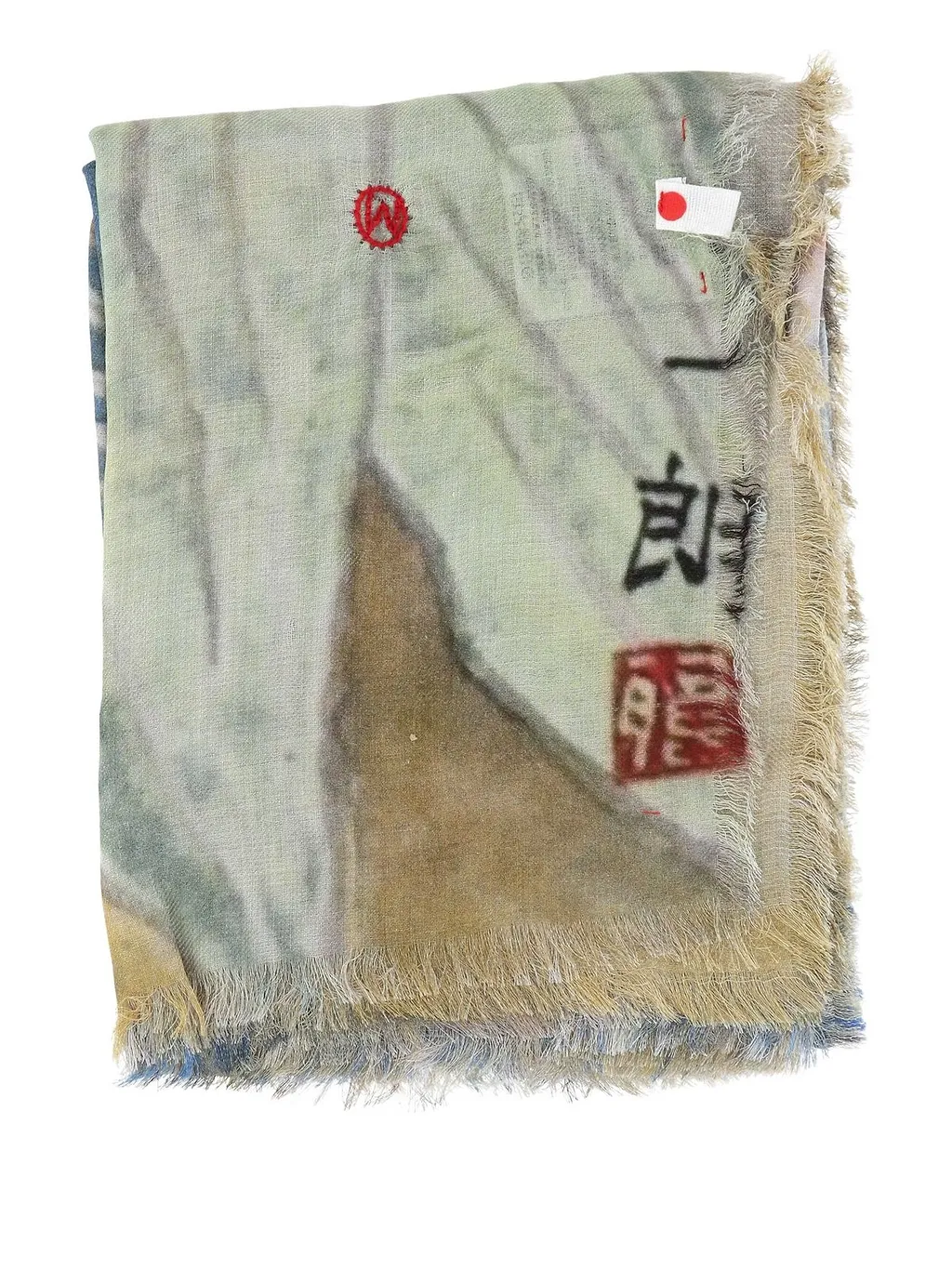 Talking Walls Printed Fringed Scarf