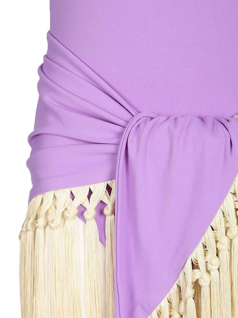 Taller Marmo Yacare One-Shoulder Fringe Beachwear