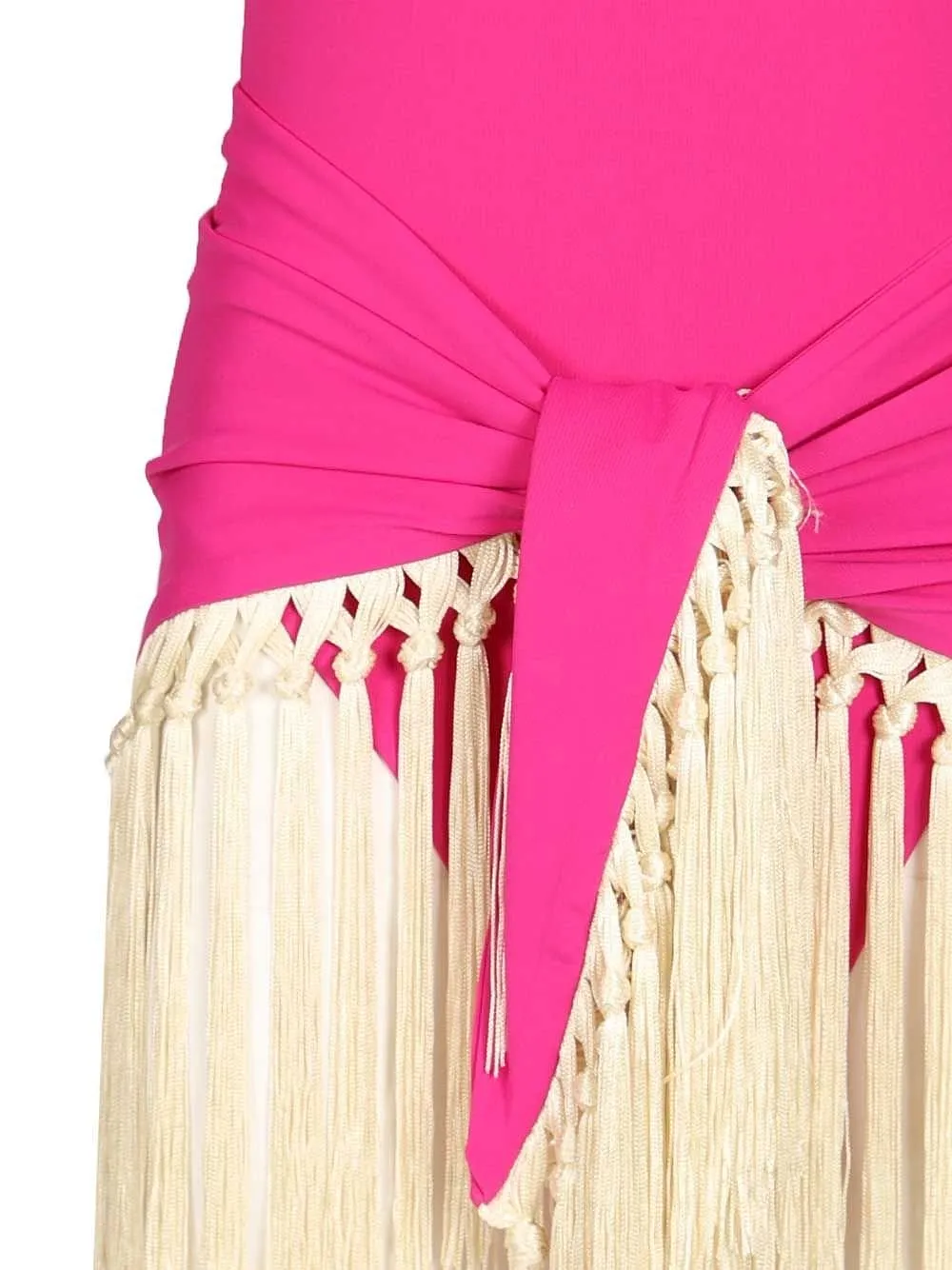 Yacare One-Shoulder Fringe Beachwear Set