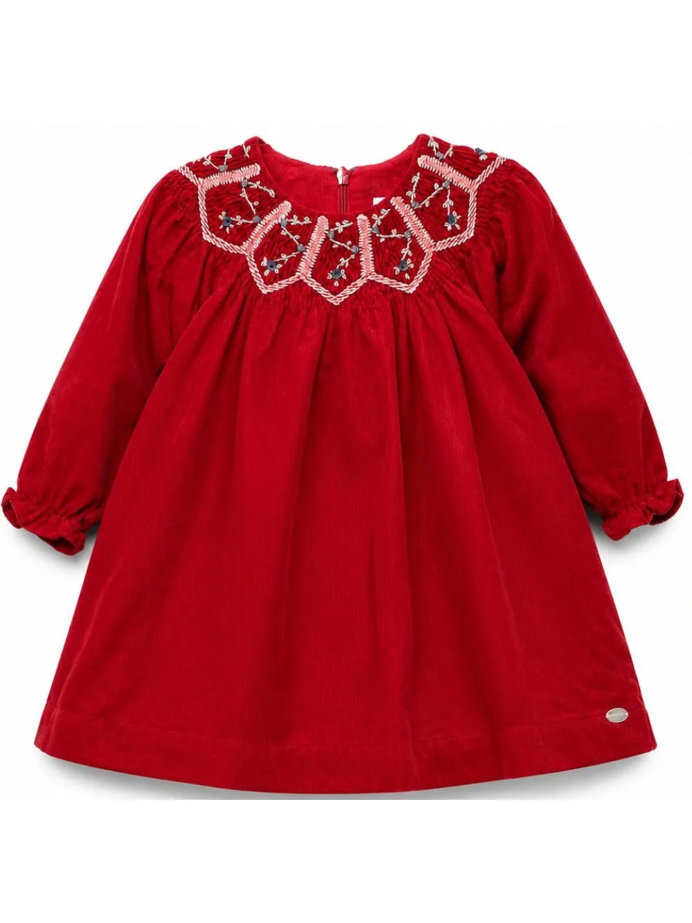Floral Embroidered Smock Dress