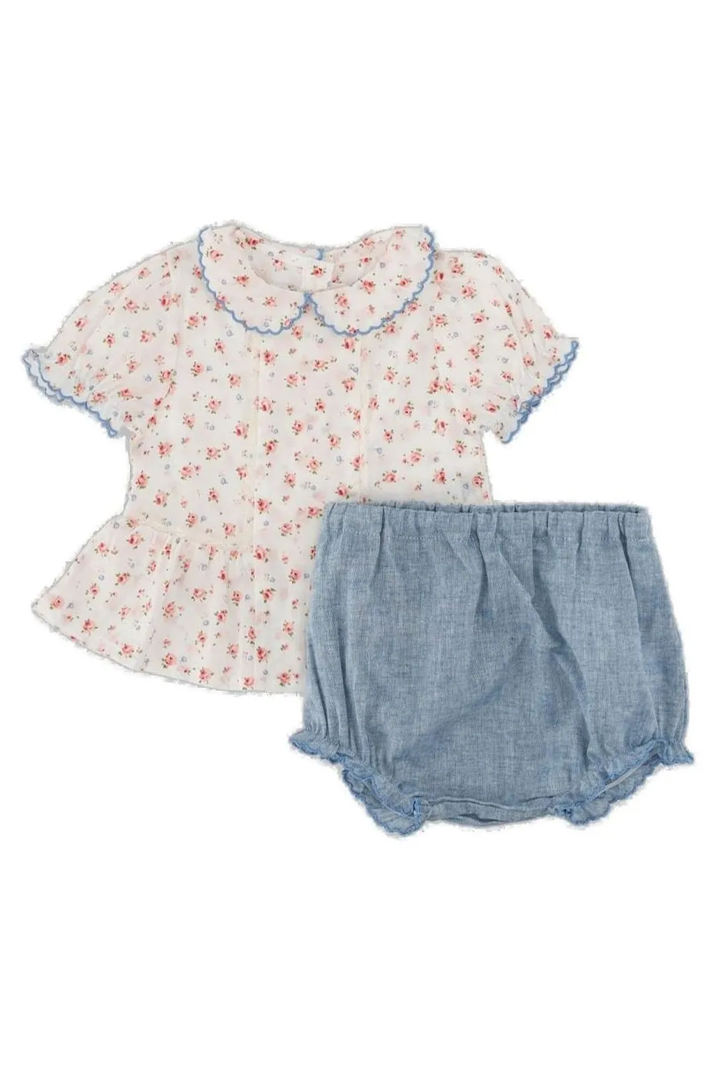 Floral Printed Ruffled Short Set