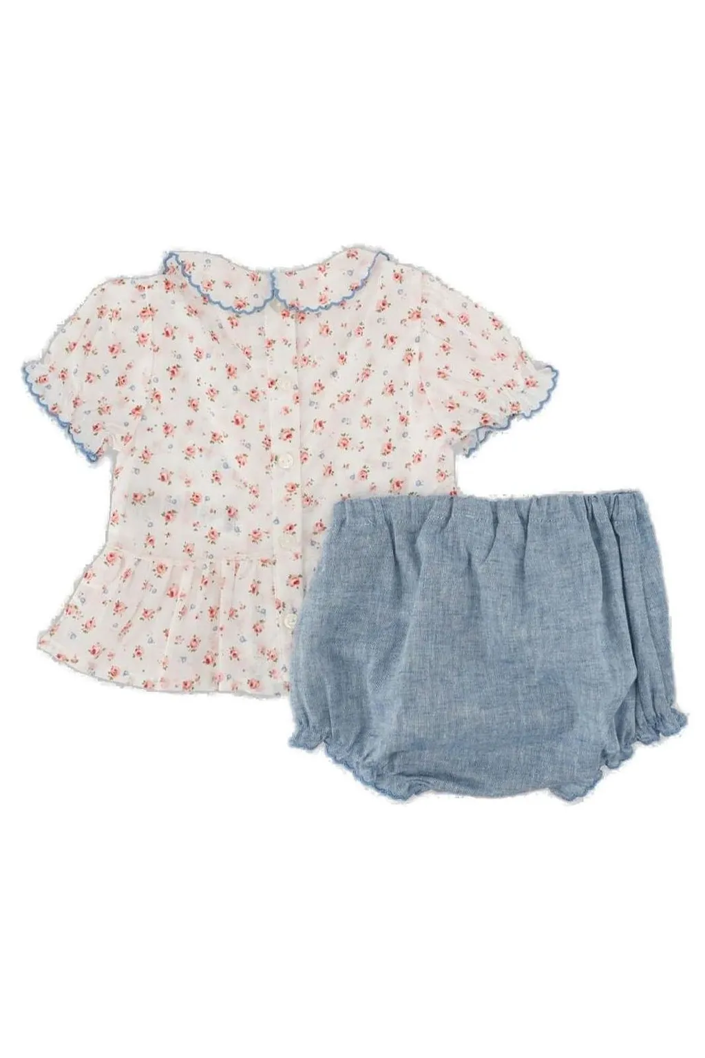 Floral Printed Ruffled Short Set