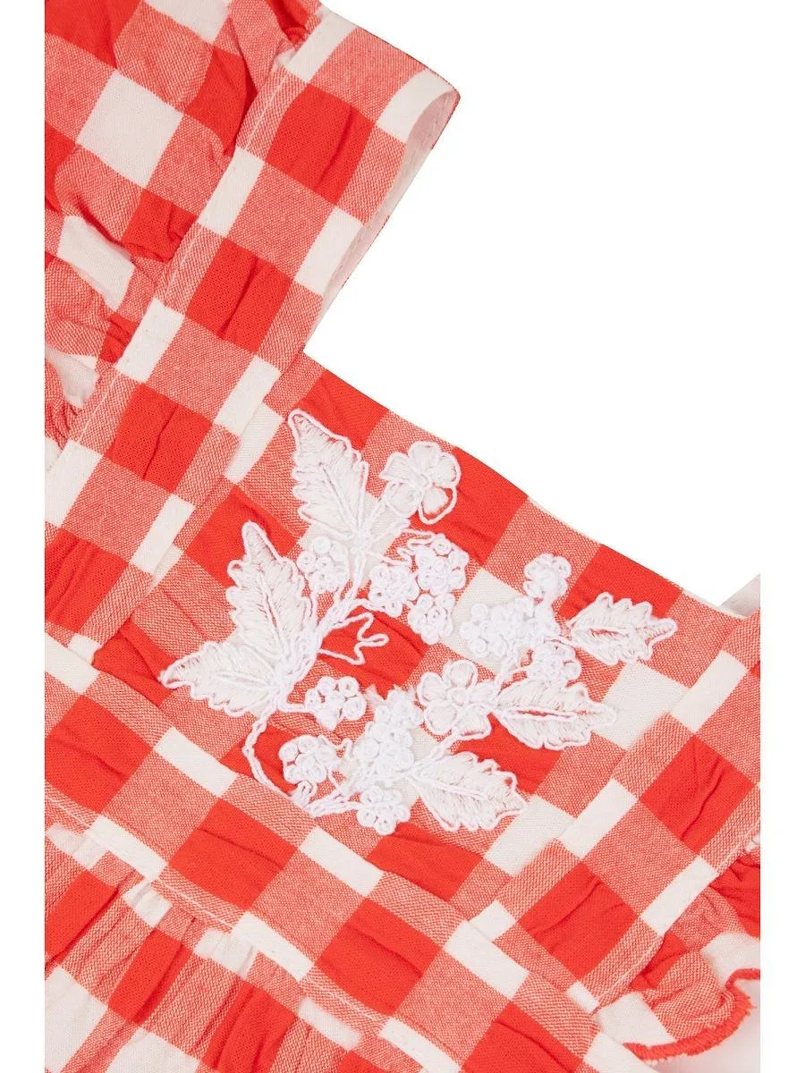 Tartine Et Chocolat Gingham Ruffle Dress