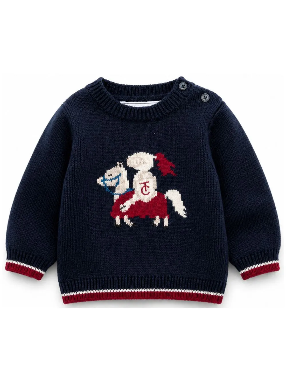 Tartine Et Chocolat Intarsia-Knit Crewneck Jumper