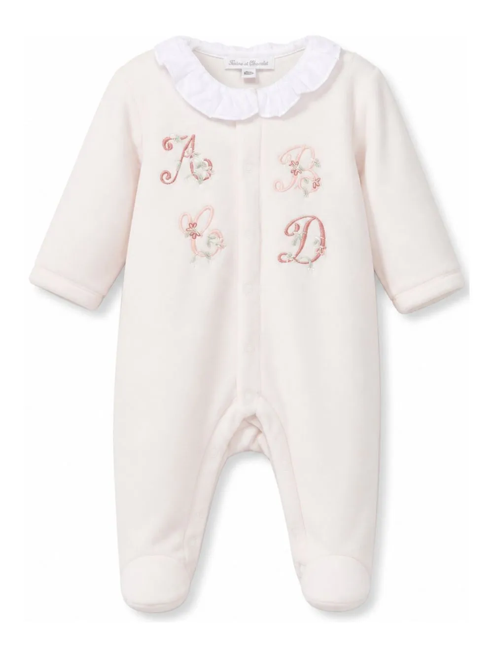 Tartine Et Chocolat Letter-Embroidered Ruffled Pajamas