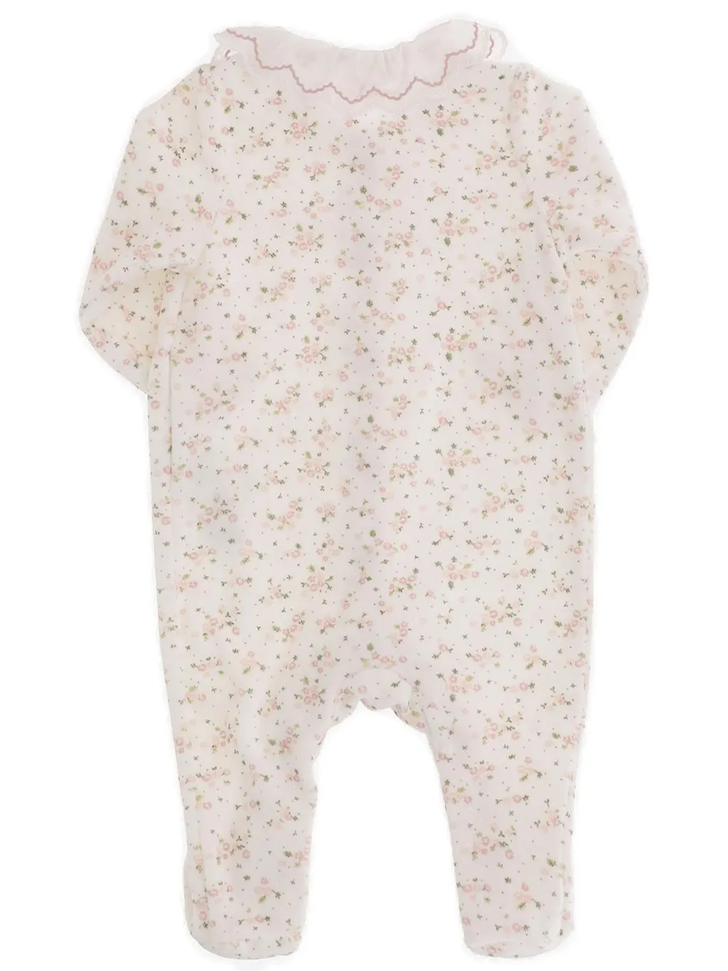 Ruffled Collar All-Over Printed Pajamas
