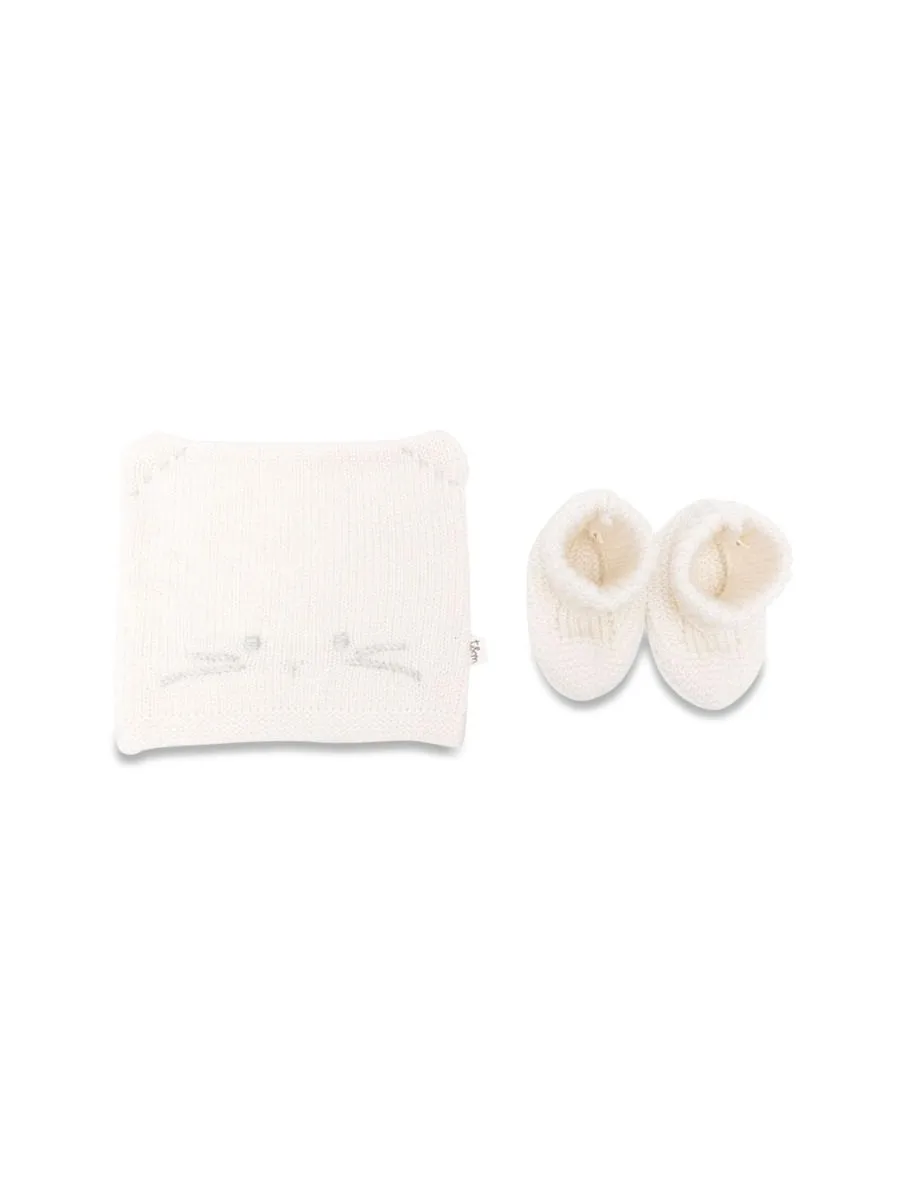 Knit Hat And Booties Set