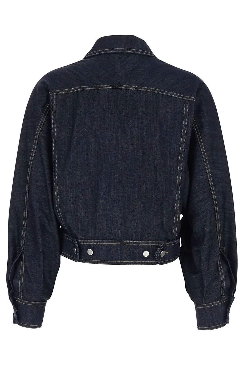 Tela Cropped Contrast-Stitch Denim Jacket