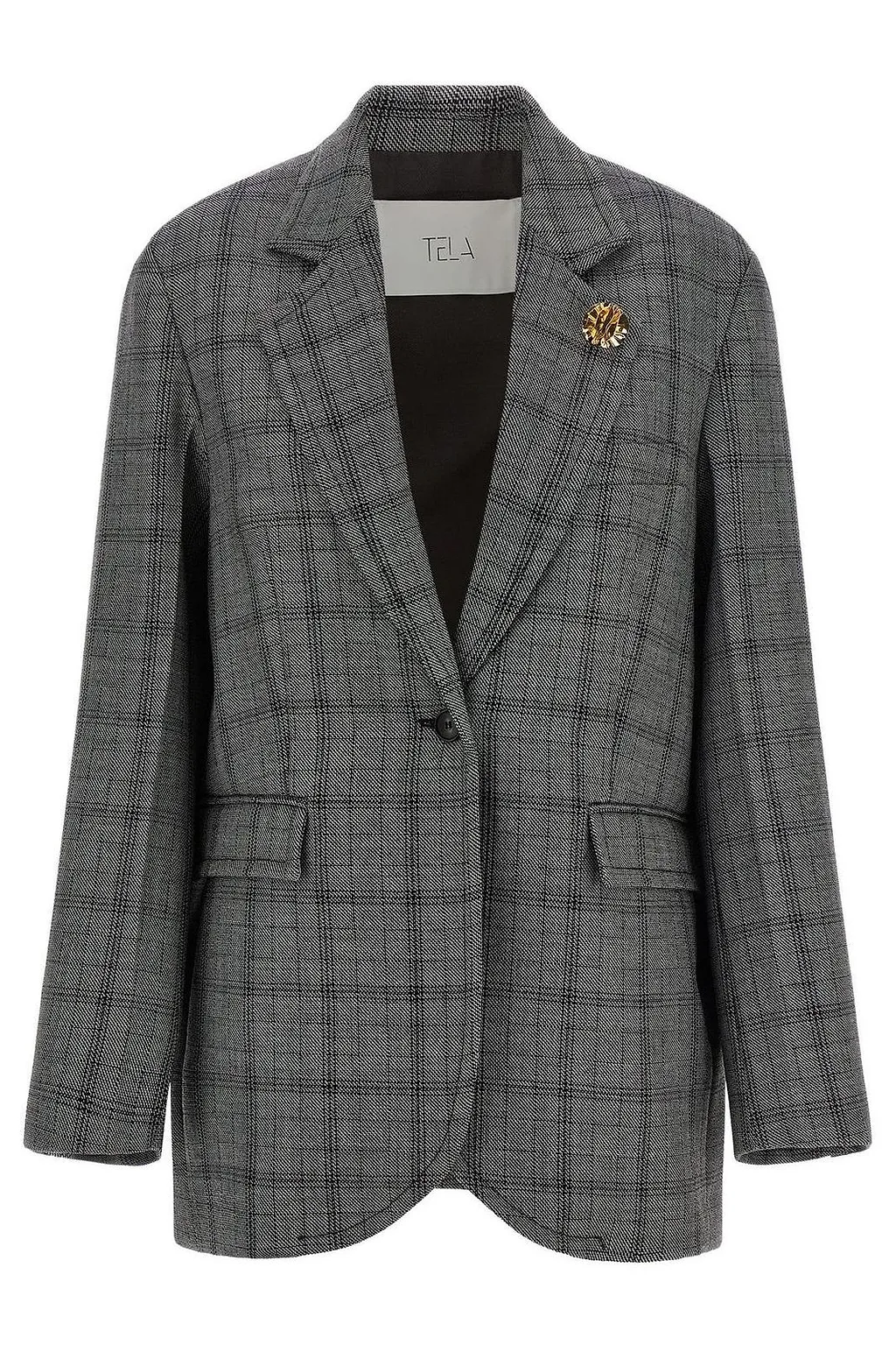 Tela Giselle Checked Oversized Blazer