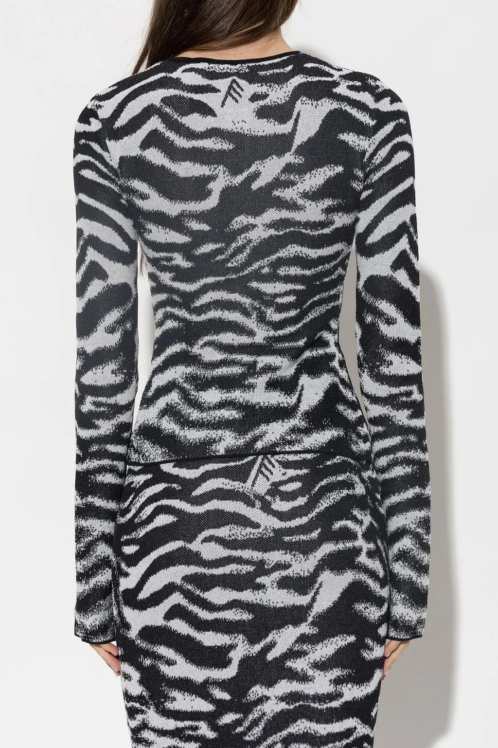 The Attico Animal Pattern Fitted Cardigan