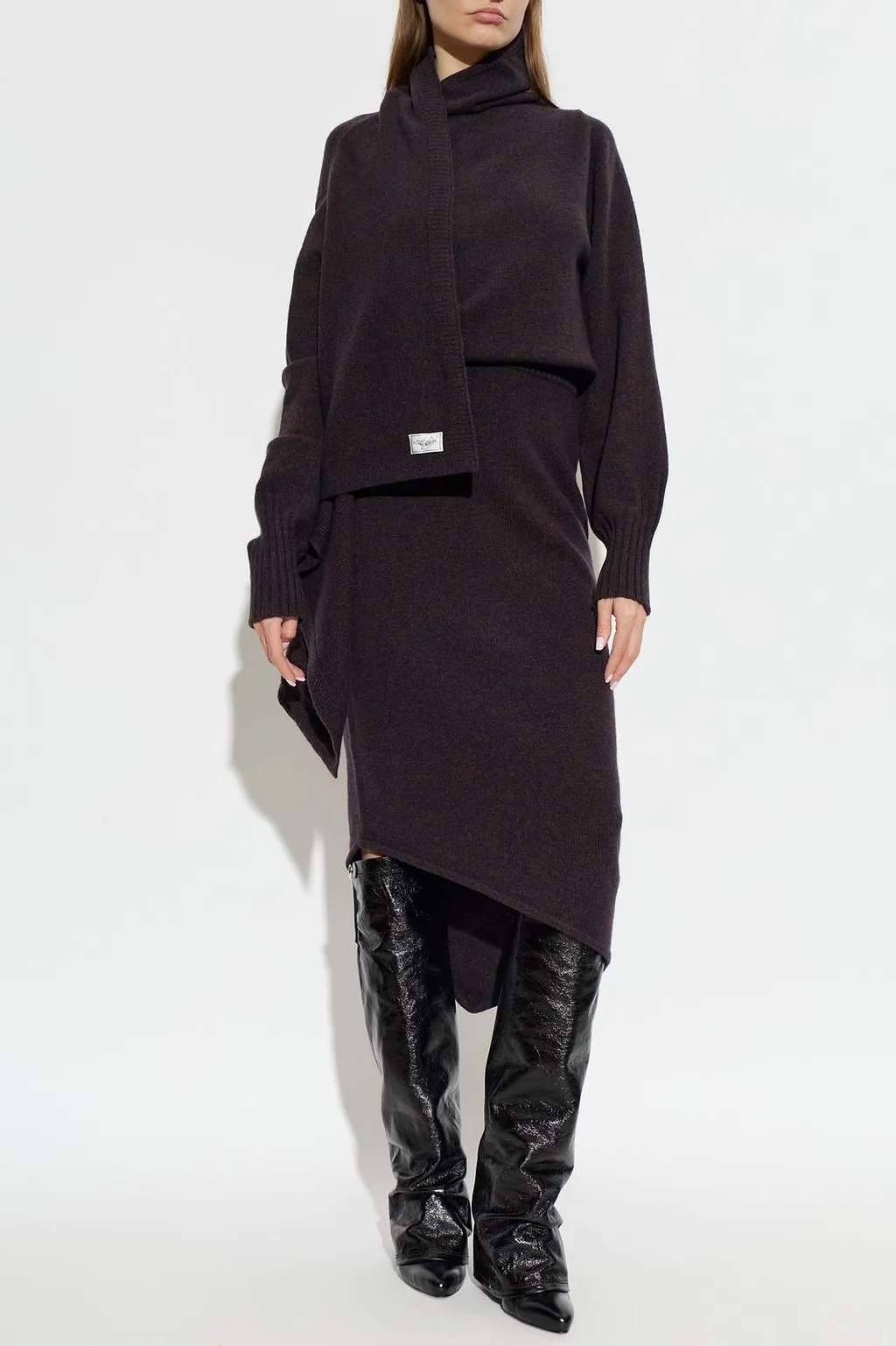The Attico Asymmetric Draped Dress