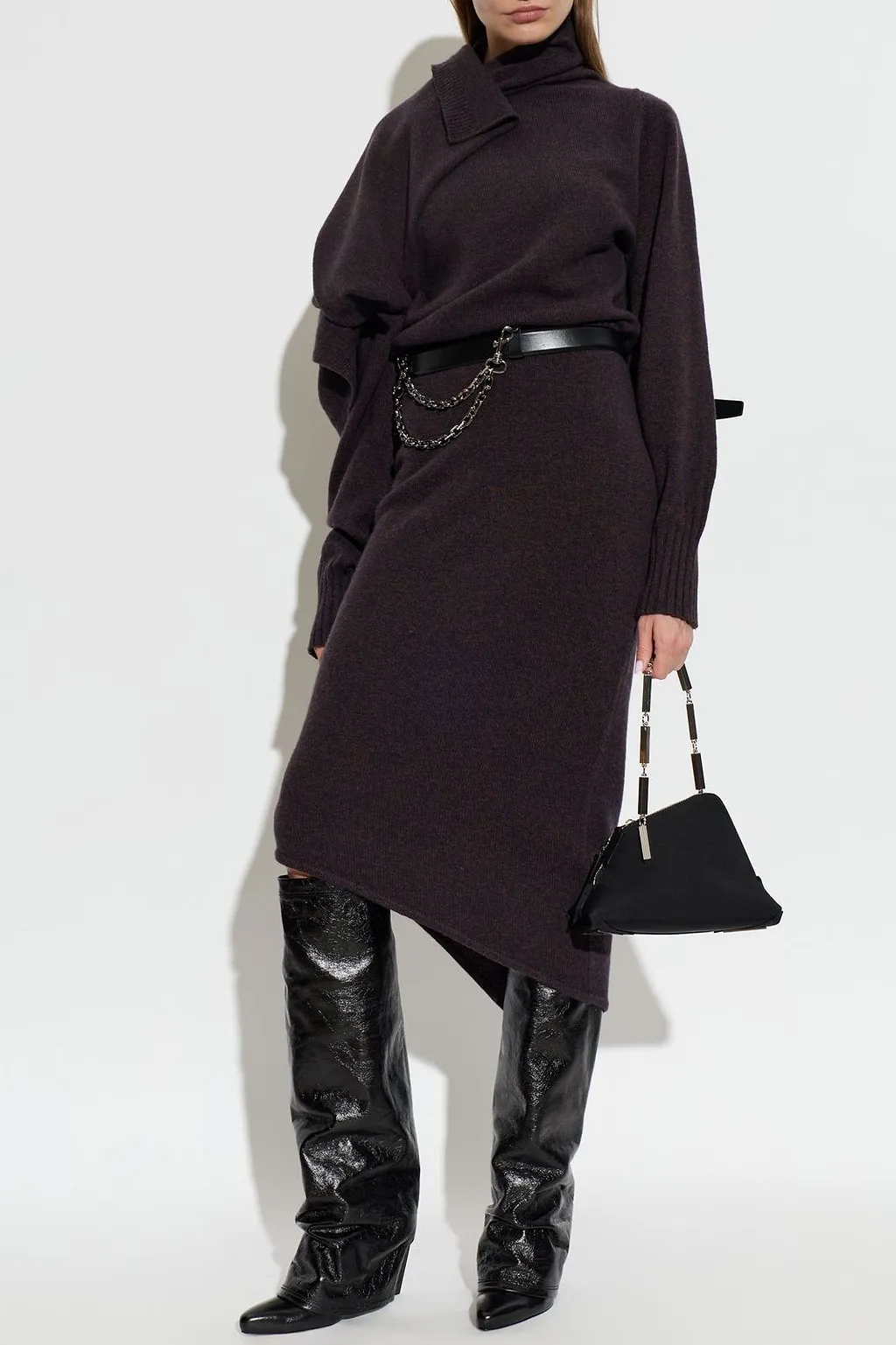 The Attico Asymmetric Draped Dress