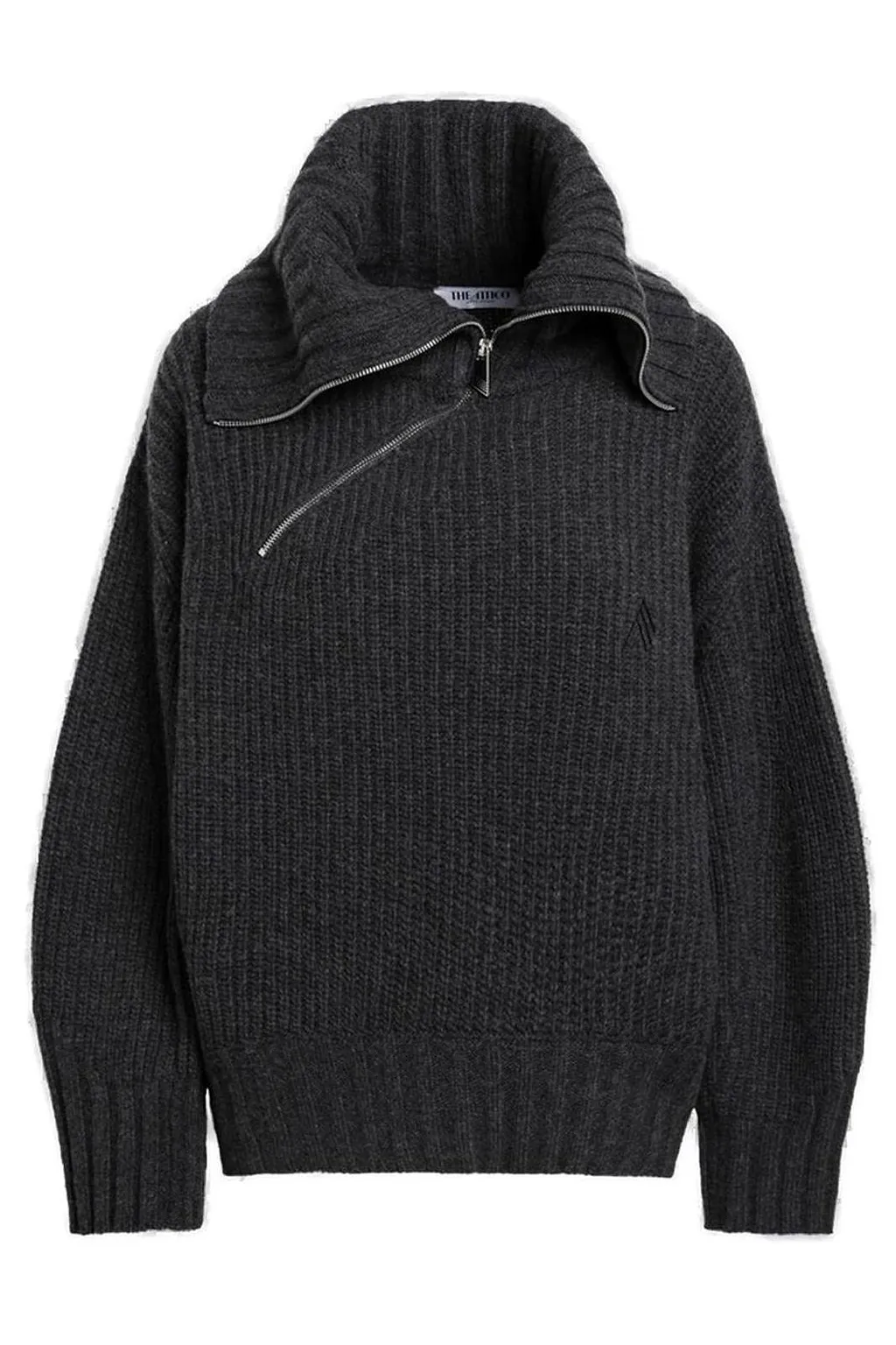 The Attico Asymmetric Zipped Knitted Jumper