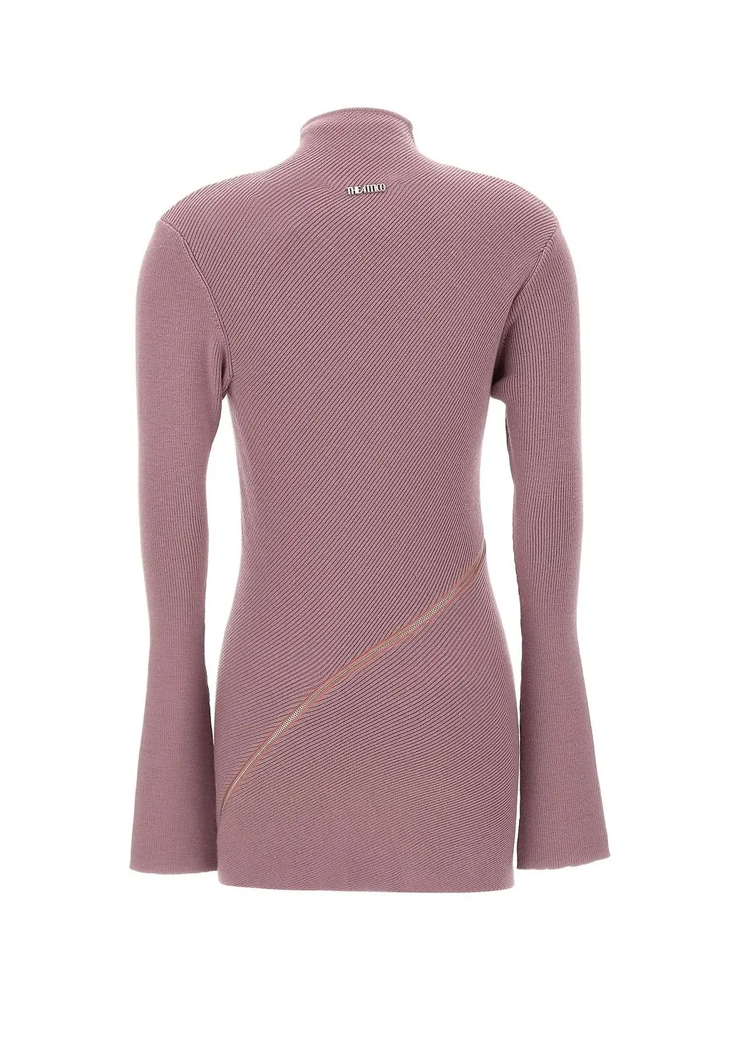 The Attico Asymmetric Zip Ribbed Knitted Top