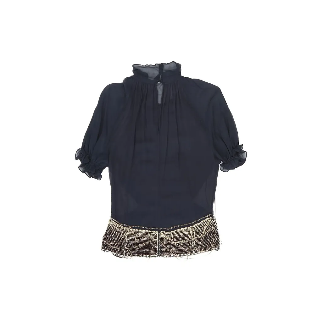 The Attico Bead-Embellished High Neck Top