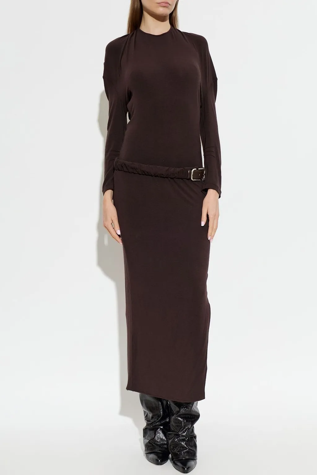 The Attico Belted Long Dress