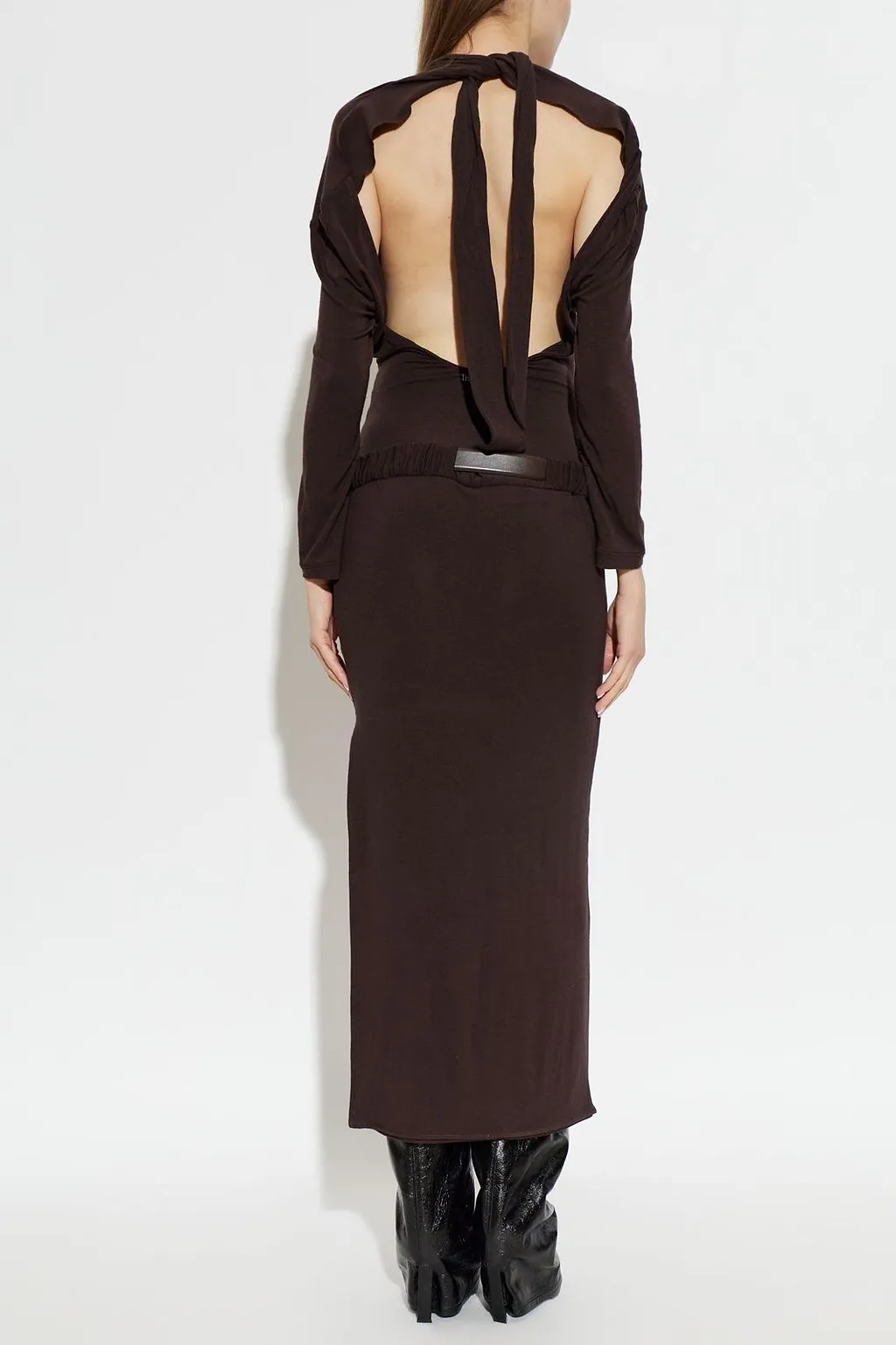 The Attico Belted Long Dress